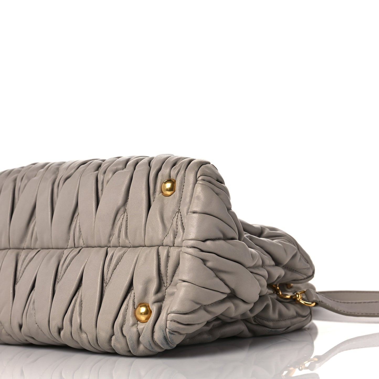 Nappa Matelasse Bauletto Top Handle Bowler Pomice