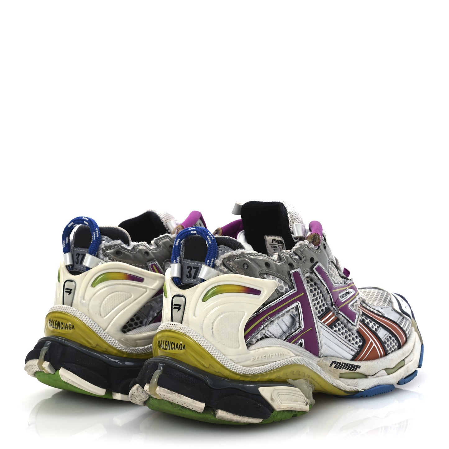 Mesh Rubber Womens Runner Sneakers 37 Multicolor
