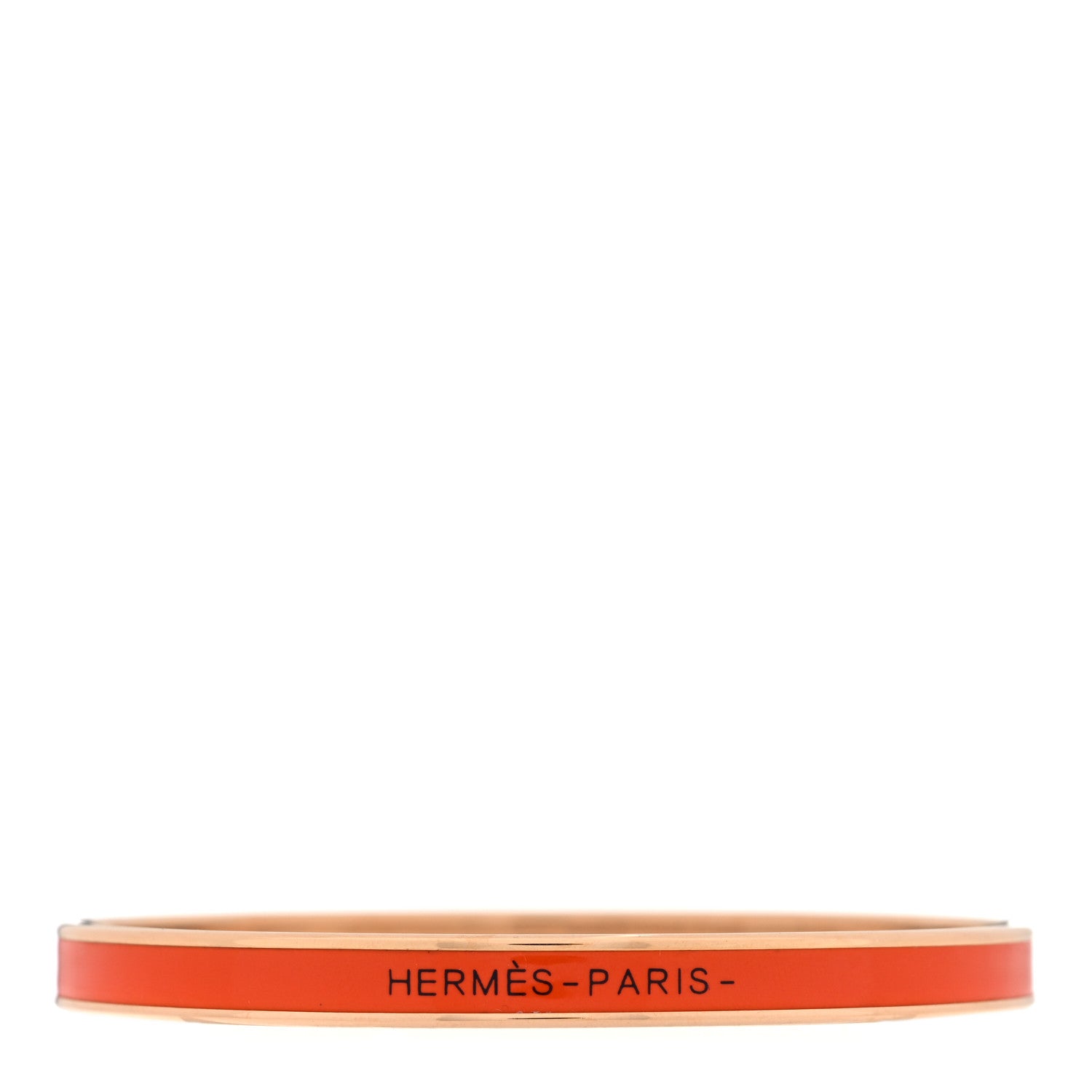 Hermes Enamel Extra Narrow Uni Bracelet 65 Orange Fruits 1 of 5