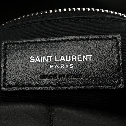 Saint Laurent Lambskin Quilted Medium Loulou Puffer Monogram Chain Satchel Black 7 of 11
