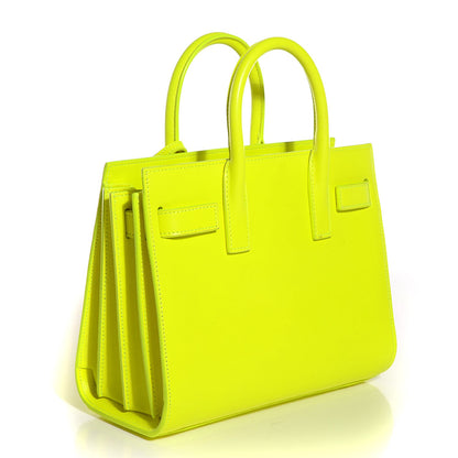 Saint Laurent Calfskin Nano Sac De Jour Neon Yellow 4 of 9