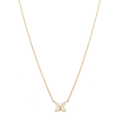 Tiffany 18K Rose Gold Diamond Small Victoria Necklace 1 of 6