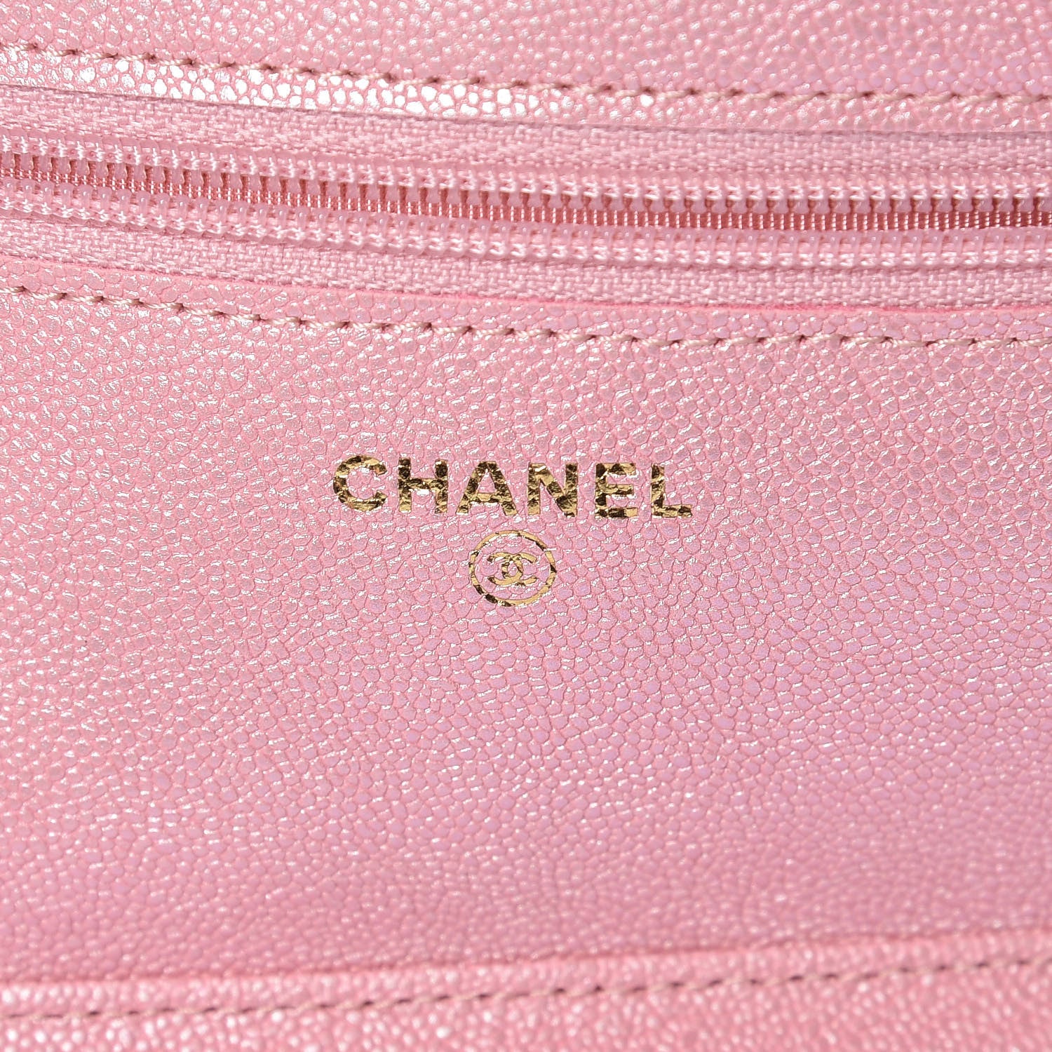 Chanel Iridescent Caviar Quilted Wallet on Chain WOC Rose Pink 6 of 9