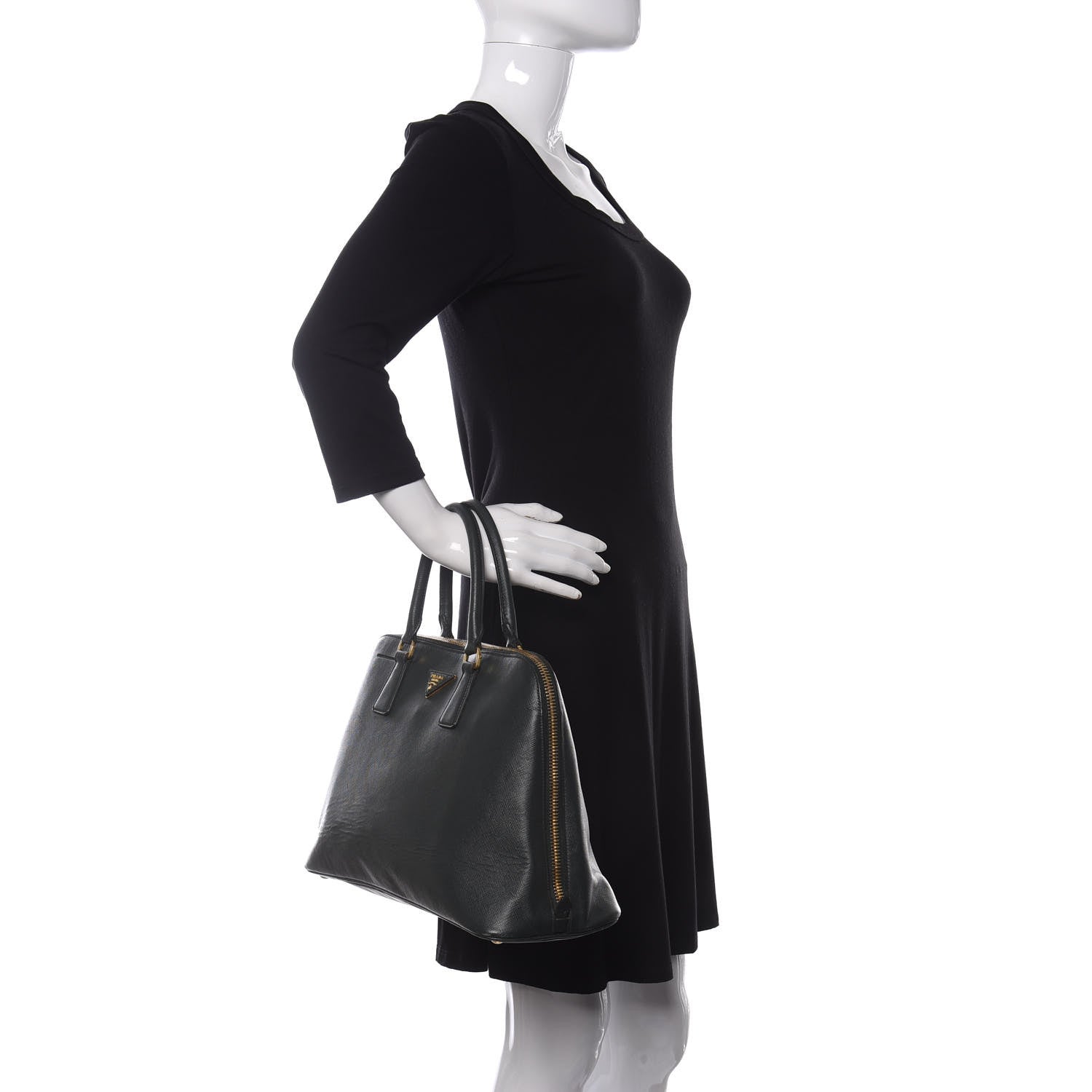 Prada Saffiano Lux Large Promenade Tote Biliardo 2 of 10
