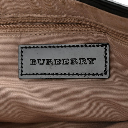Burberry Nova Check Patent Trim Shopper Tote Black 6 of 12