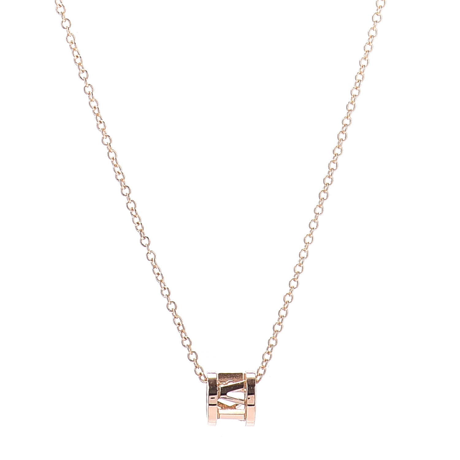 Tiffany 18K Rose Gold Atlas Open Pendant Necklace 1 of 4