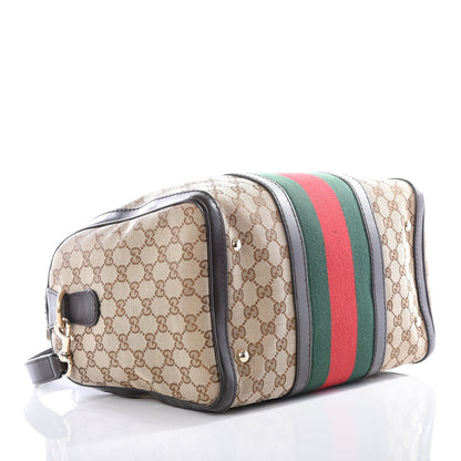 Gucci Monogram Vintage Web Medium Boston Dark Brown 3 of 12