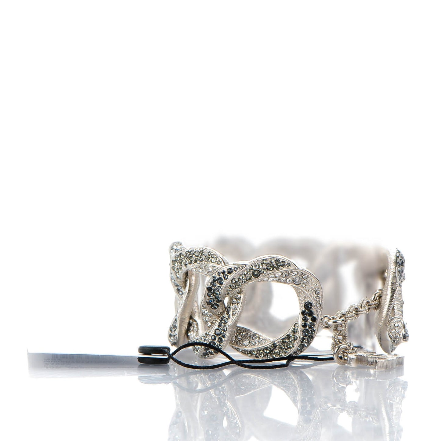 Crystal CC Chain Bracelet Silver