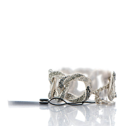 Chanel Crystal CC Chain Bracelet Silver 3 of 7