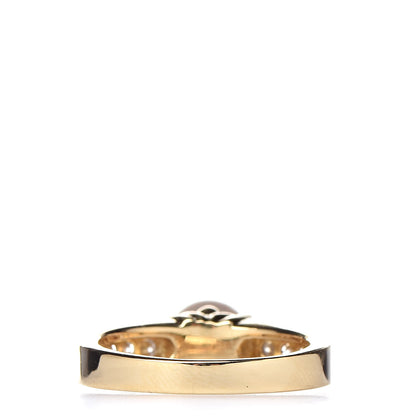Mikimoto 18K Yellow Gold Diamond Akoya Pearl 7.5mm Ring 54 6.75 4 of 5