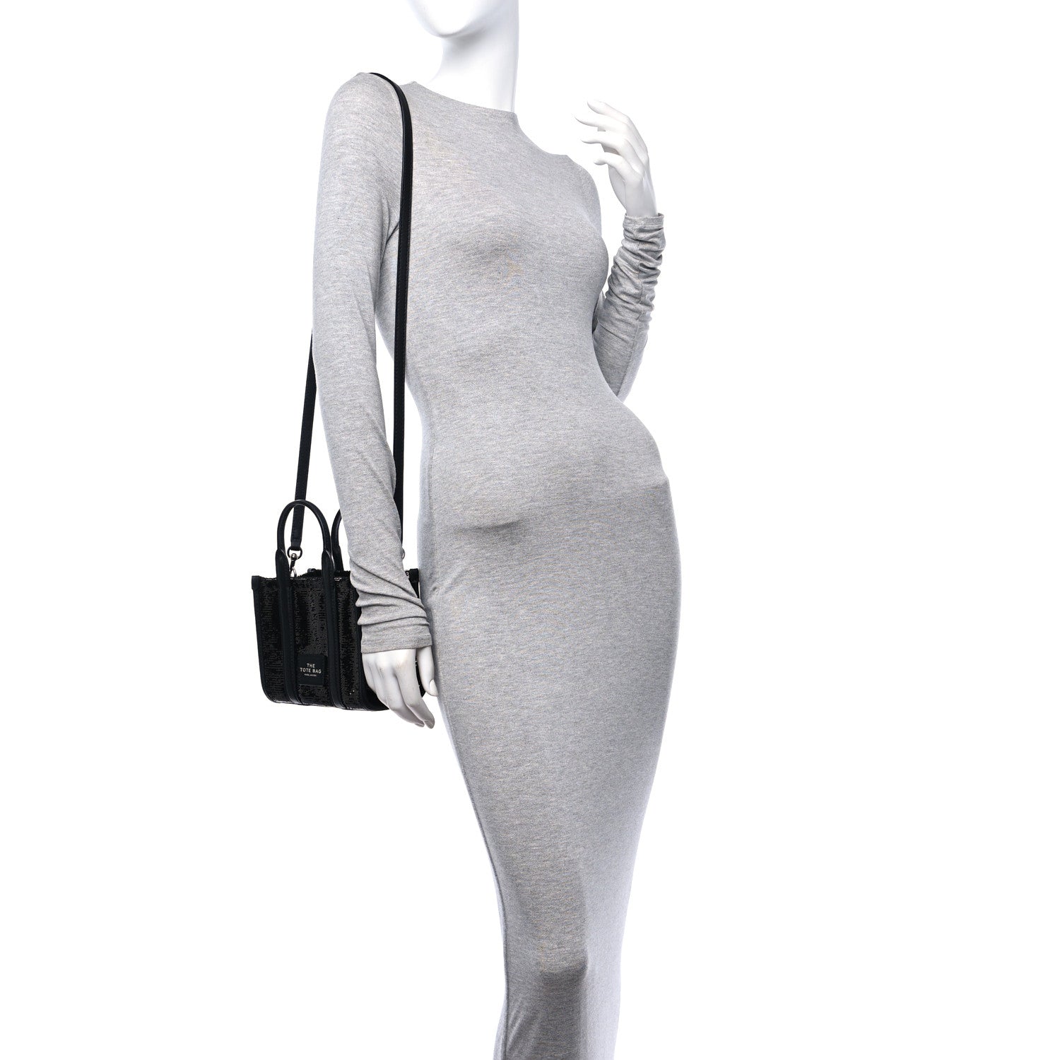 Marc Jacobs Sequin Mini The Tote Bag Black 2 of 9