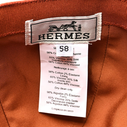 Hermes Cotton Davis H Primavera Hat 58 Orange 7 of 9