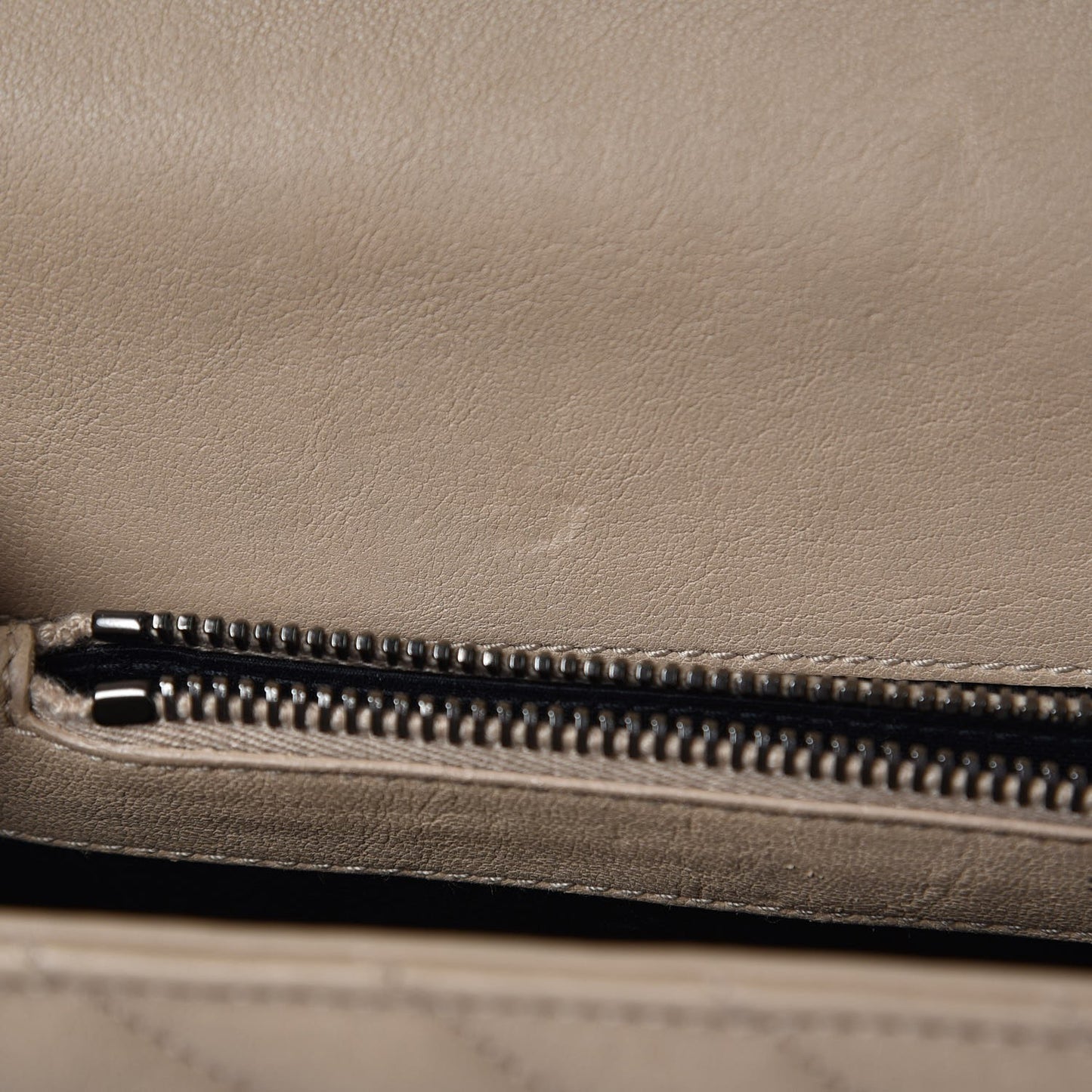 Sheepskin Matelasse Chevron Monogram Large College Satchel Beige