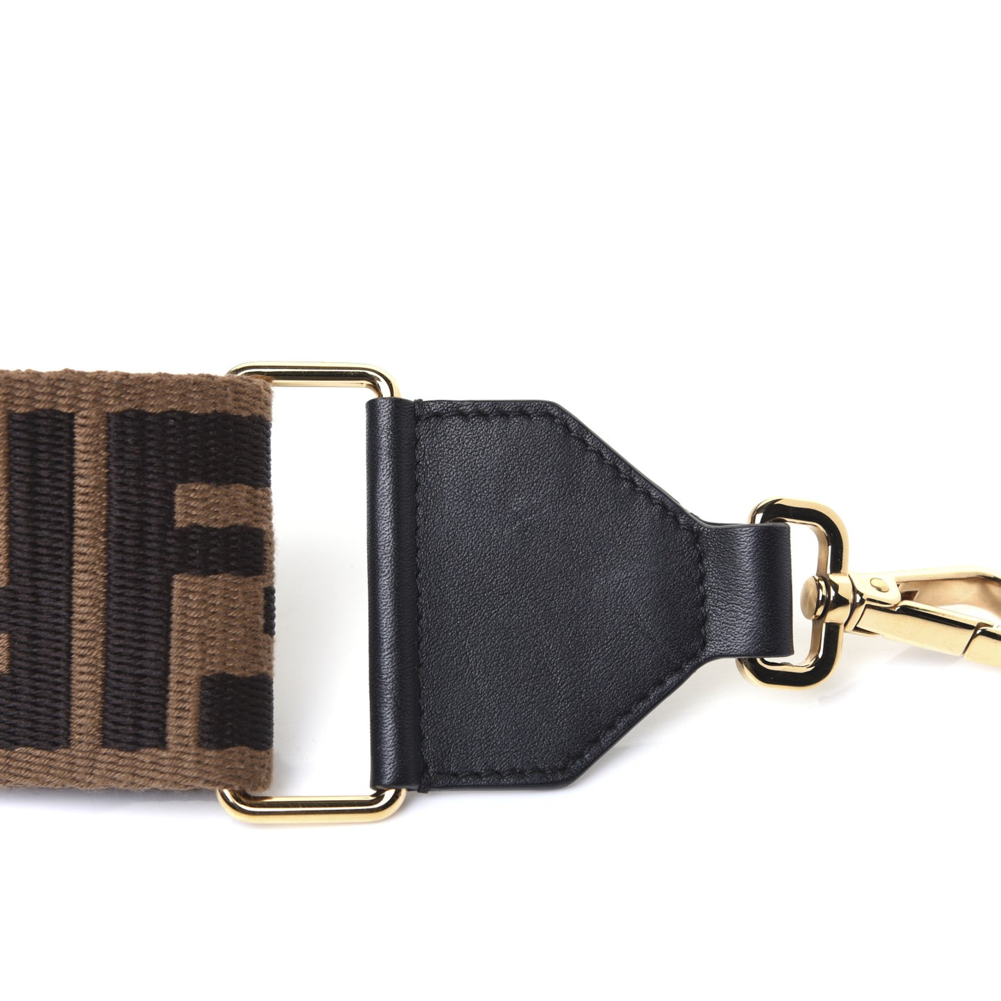 Ribbon Vitello Seta FF 1974 Adjustable Strap You Fango Marrone Black