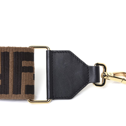 Fendi Ribbon Vitello Seta FF 1974 Adjustable Strap You Fango Marrone Black 5 of 10
