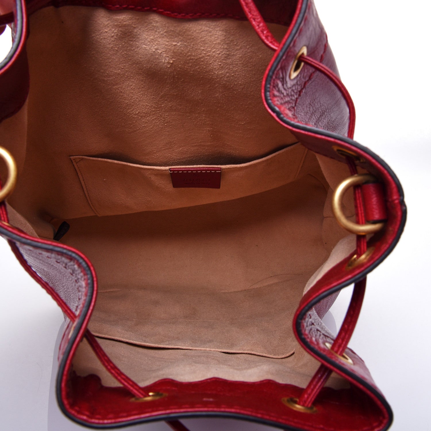 Gucci Piuma Lux Energy Medium Re(Belle) Convertible Bucket Bag Hibiscus Red 4 of 10