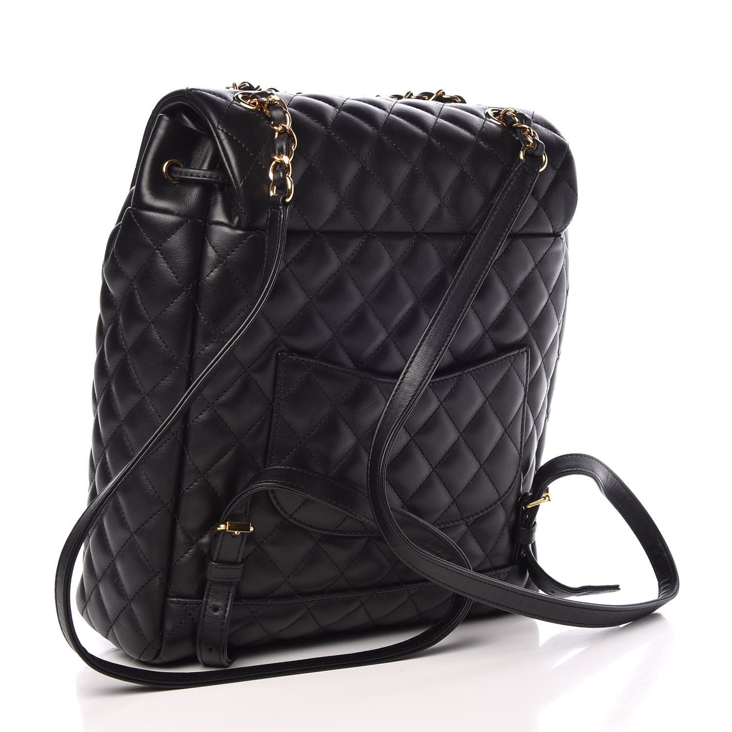 Calfskin Quilted Large Urban Spirit Backpack Black