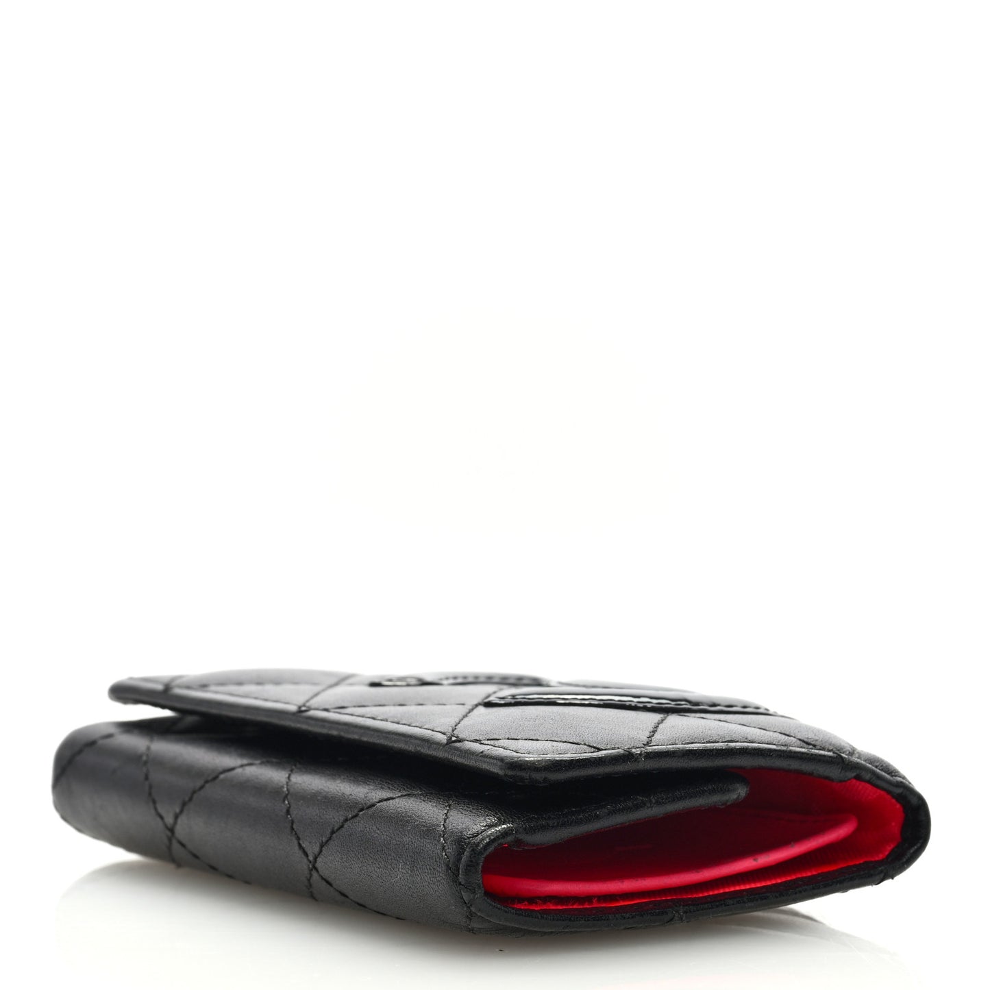 Calfskin Quilted Cambon 6 Key Holder Black