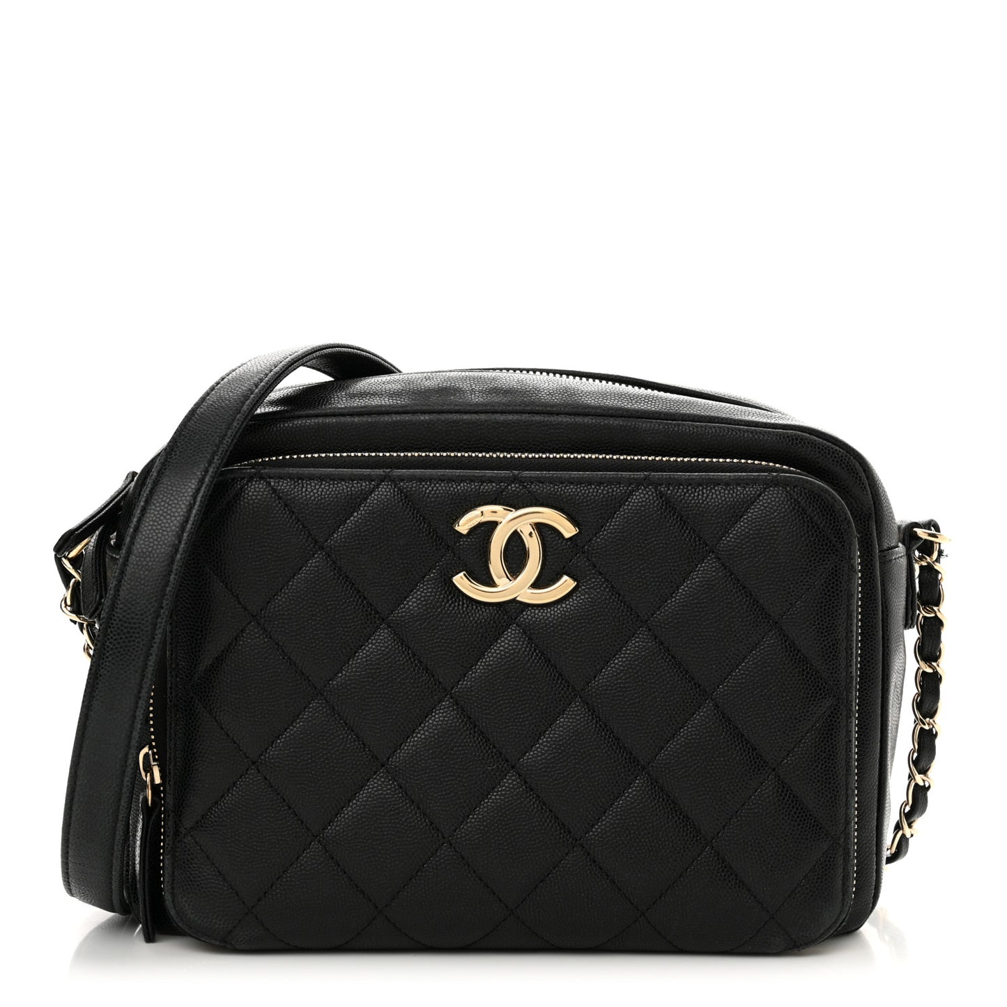 Caviar Quilted Medium Business Affinity Camera Case Black