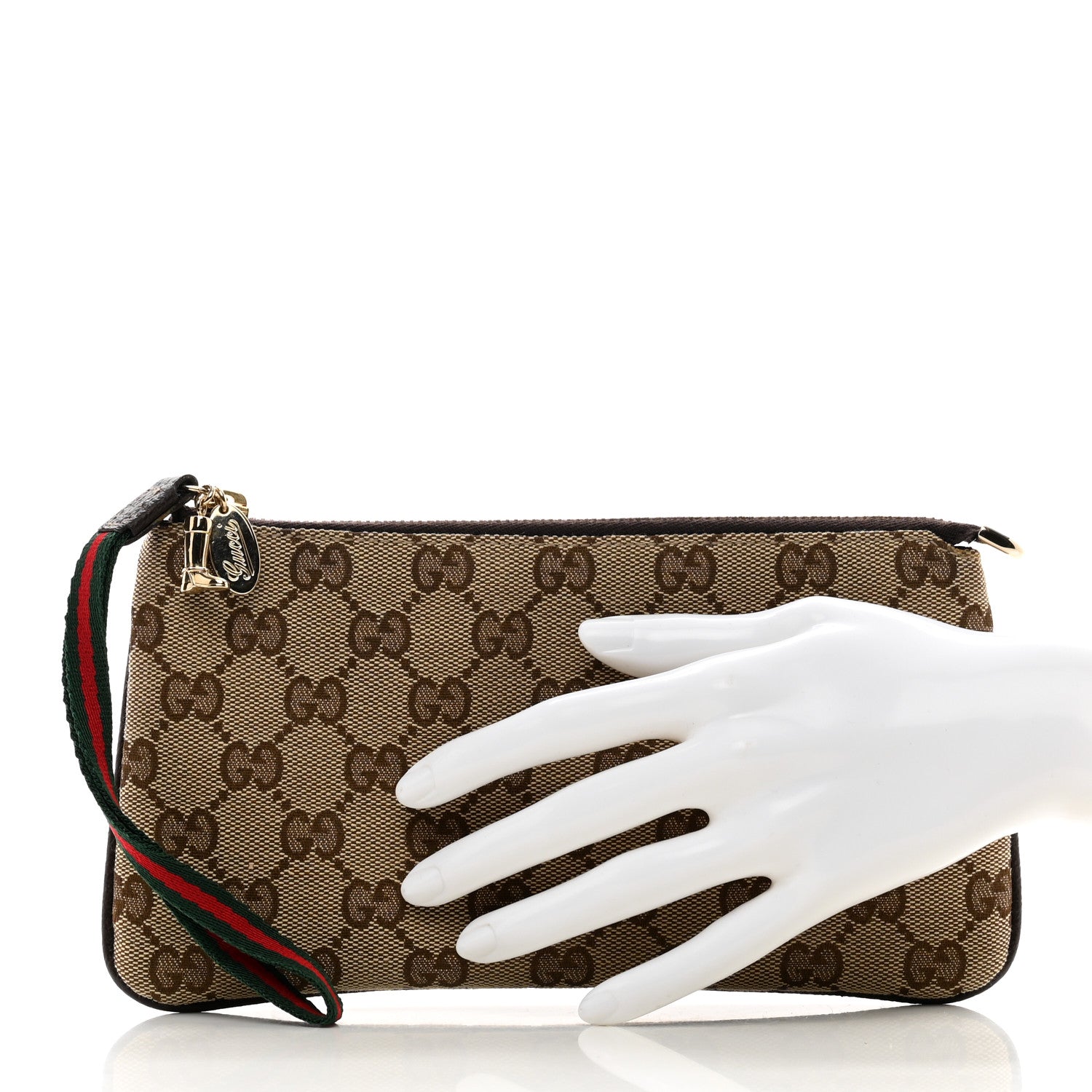 Gucci Monogram Jolicoeur Wristlet Dark Brown 2 of 8