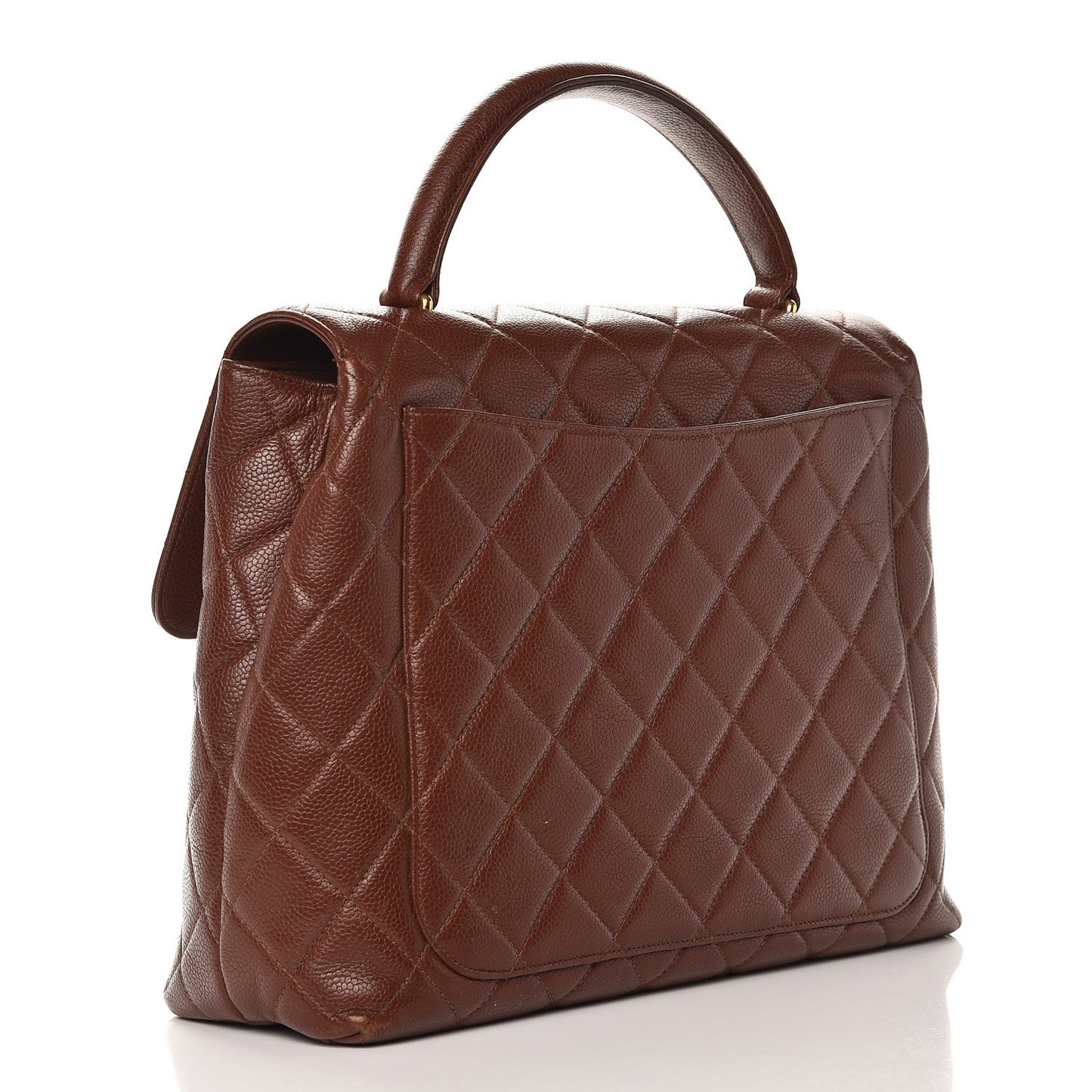 Caviar Quilted Jumbo Kelly Flap Brown