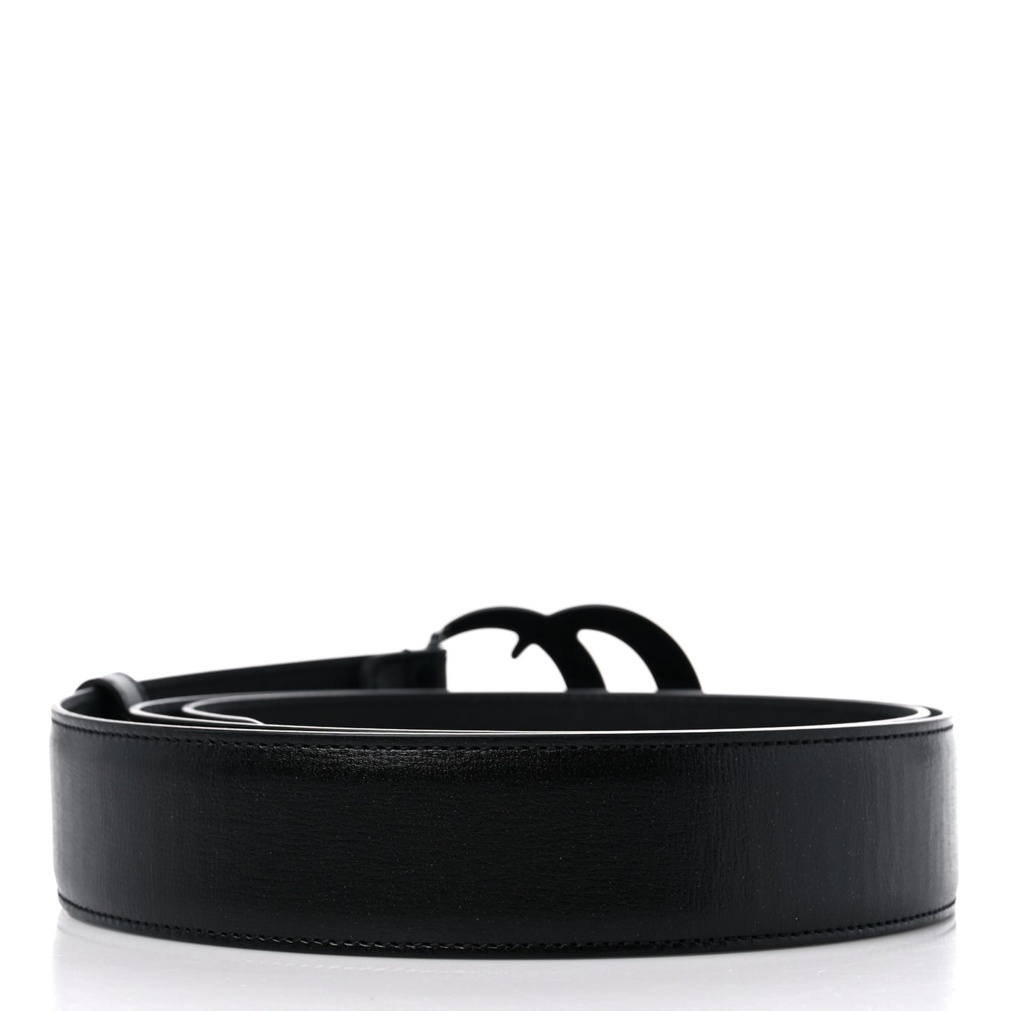 Azalea Calfskin Enamel Monochrome Double G 40mm Belt 110 44 Black