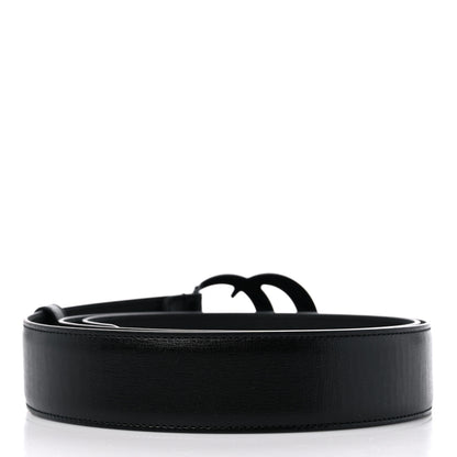 Gucci Azalea Calfskin Enamel Monochrome Double G 40mm Belt 110 44 Black 2 of 5