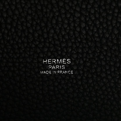 Hermes Taurillon Clemence Swift Eclat Picotin Lock 22 MM Black Toffee 6 of 12