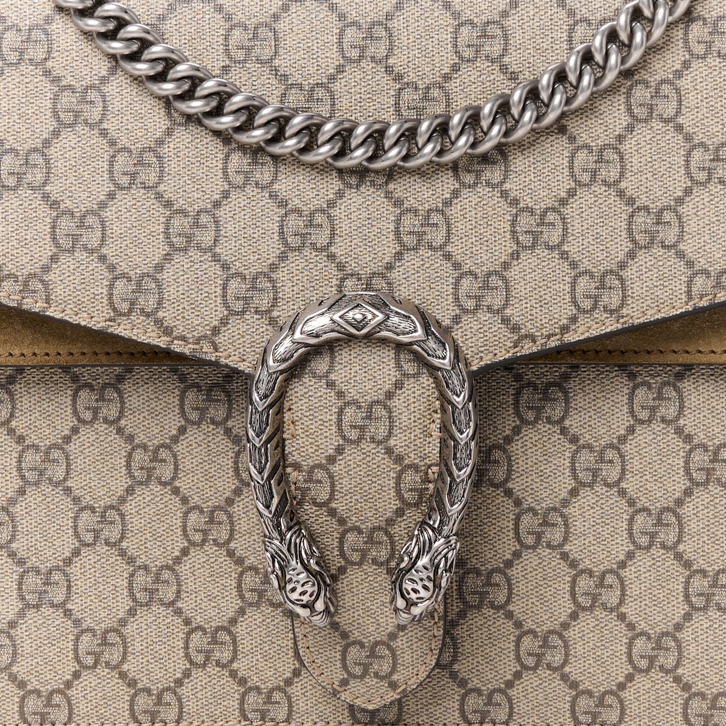 GG Supreme Monogram Medium Dionysus Shoulder Bag Taupe