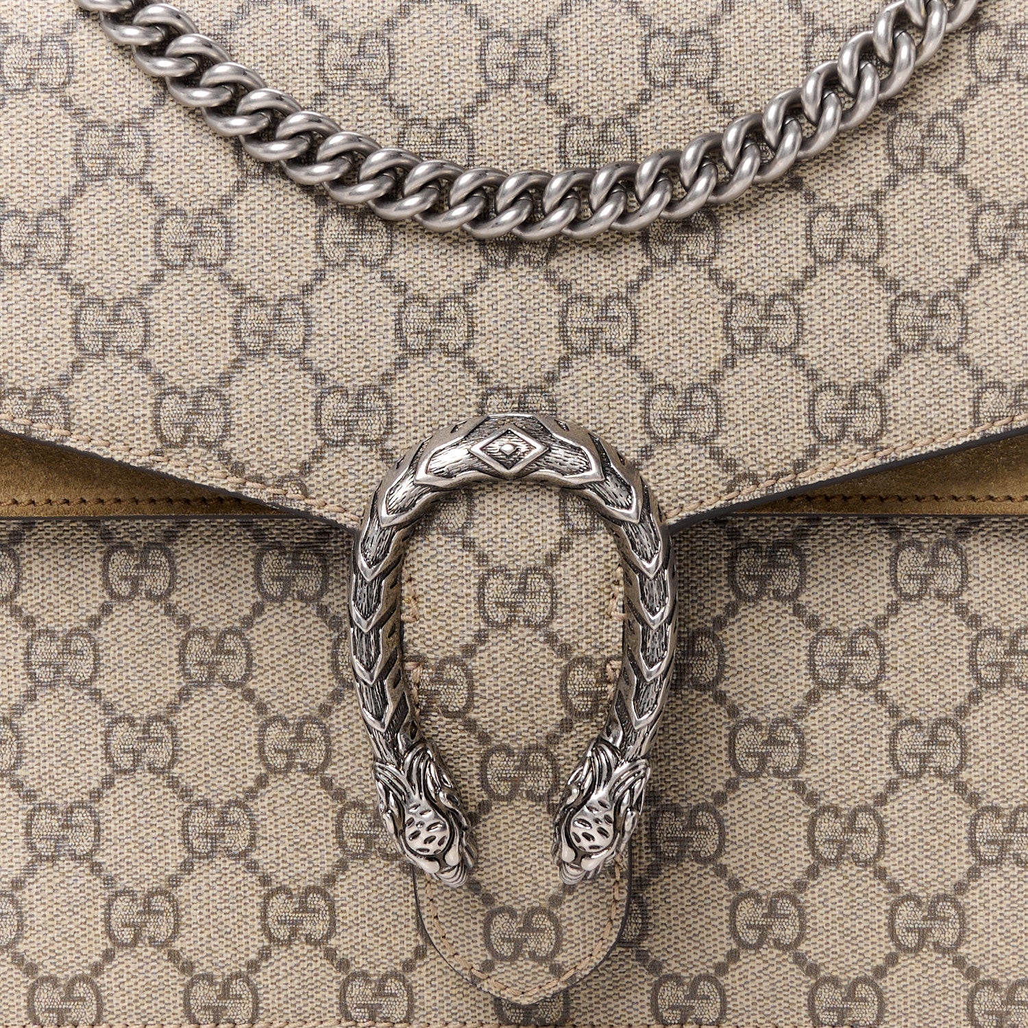 Gucci GG Supreme Monogram Medium Dionysus Shoulder Bag Taupe 8 of 11