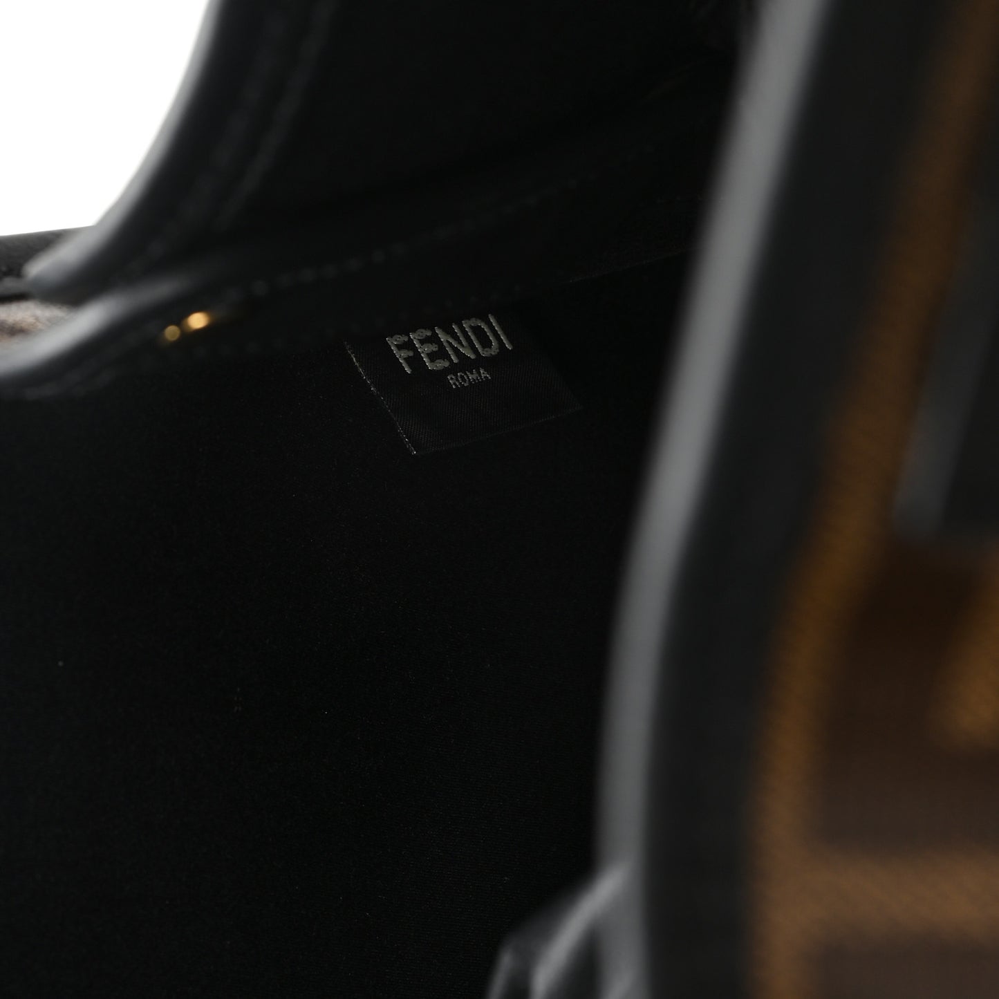 Glazed Fabric Vitello Century FF 1974 Stamp Patch Medium Peekaboo Defender Cover Mogano Panna Black