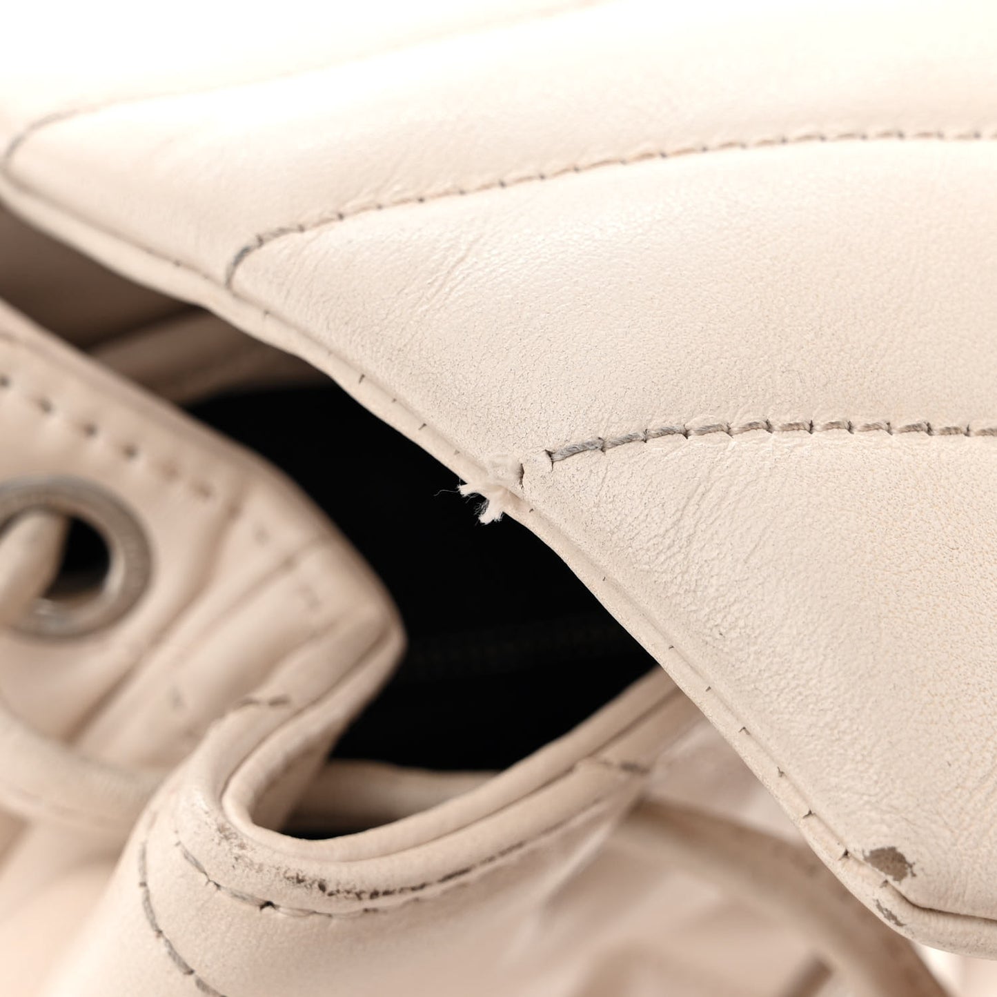 Calfskin Y Quilted Monogram Small Loulou Backpack Cream Souffle