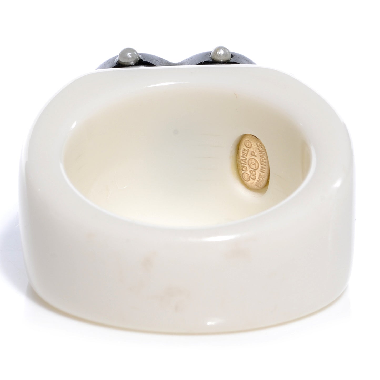 Resin Pearl CC Heart Ring 6.5