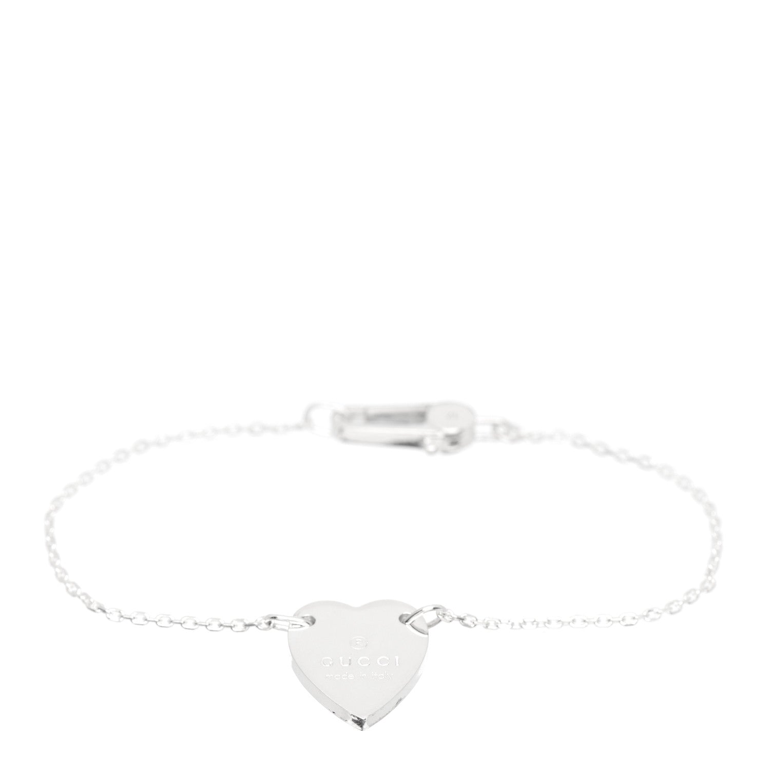 Gucci Sterling Silver Trademark Heart Bracelet 1 of 4