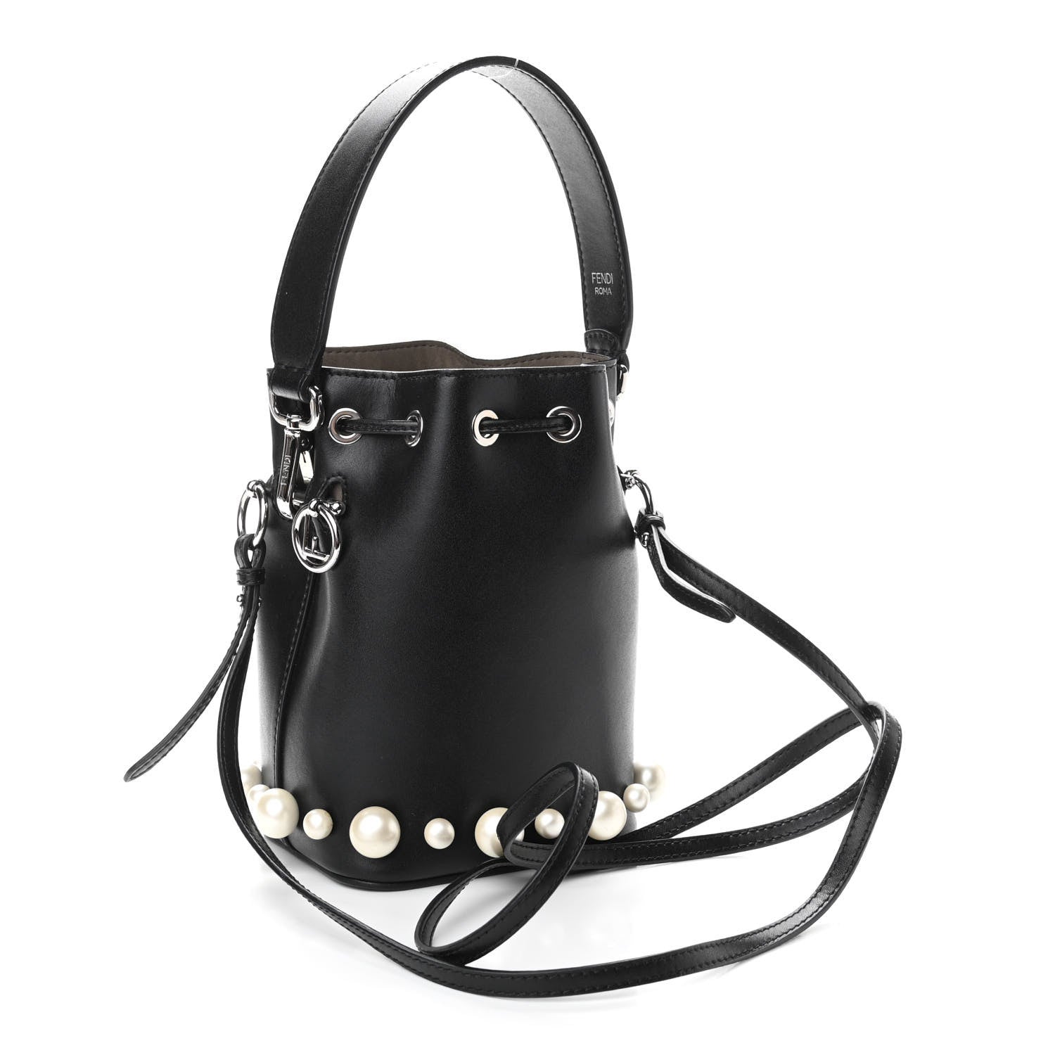 Fendi Vitello Liberty Pearl F is Fendi Mini Mon Tresor Bucket Bag Black 3 of 10