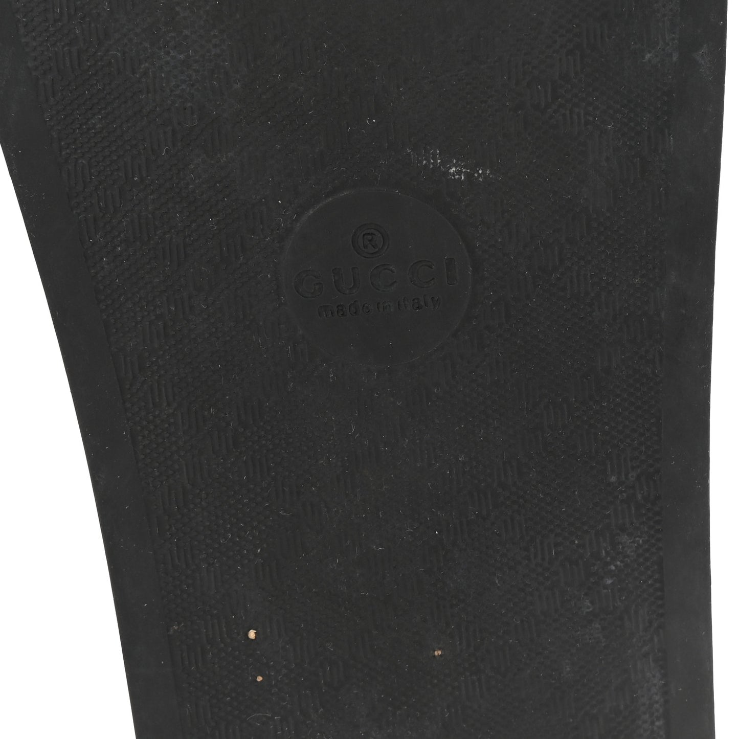 Rubber GG Monogram Perforated Womens Slide Sandals 40 Black