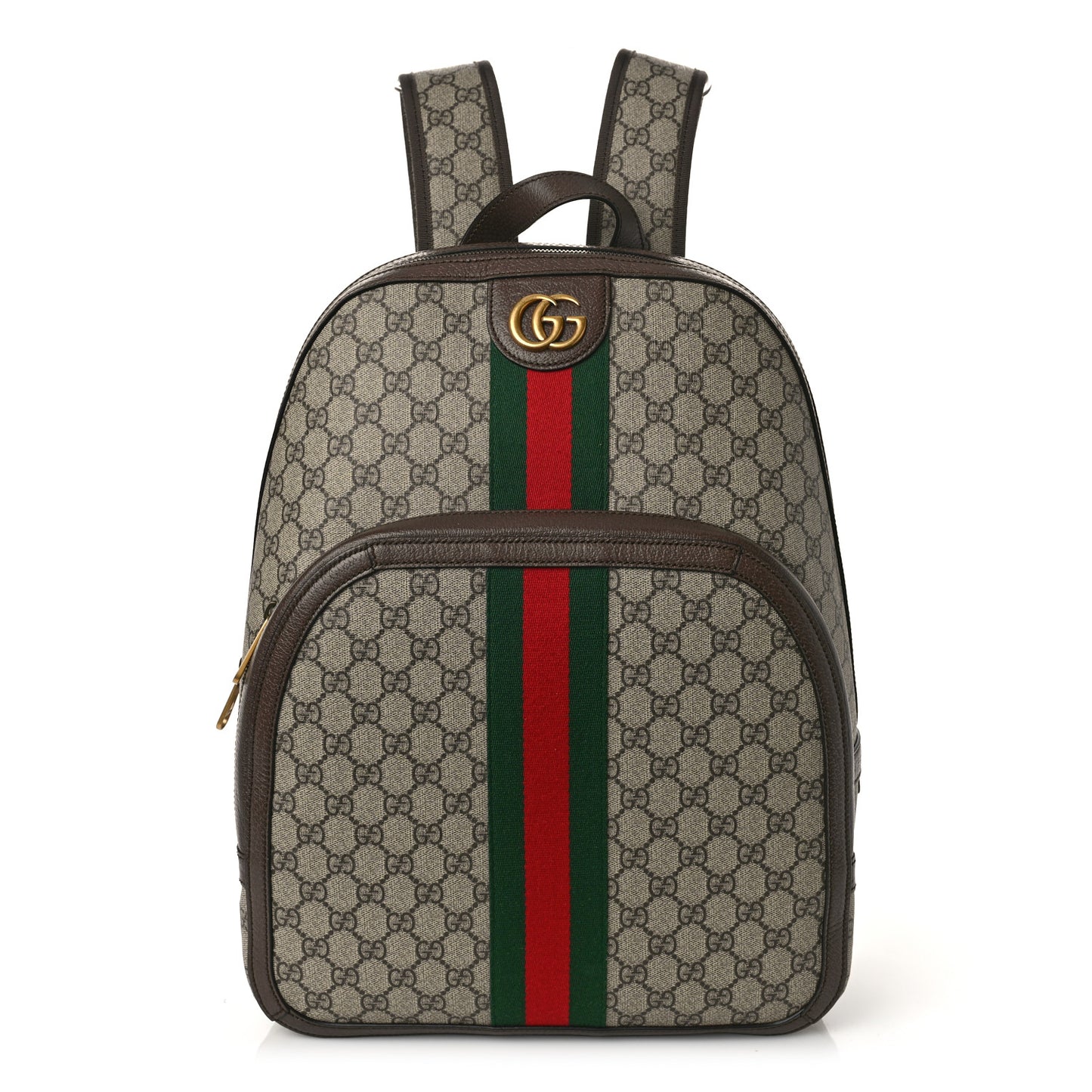 GG Supreme Monogram Medium Ophidia Day Backpack Brown
