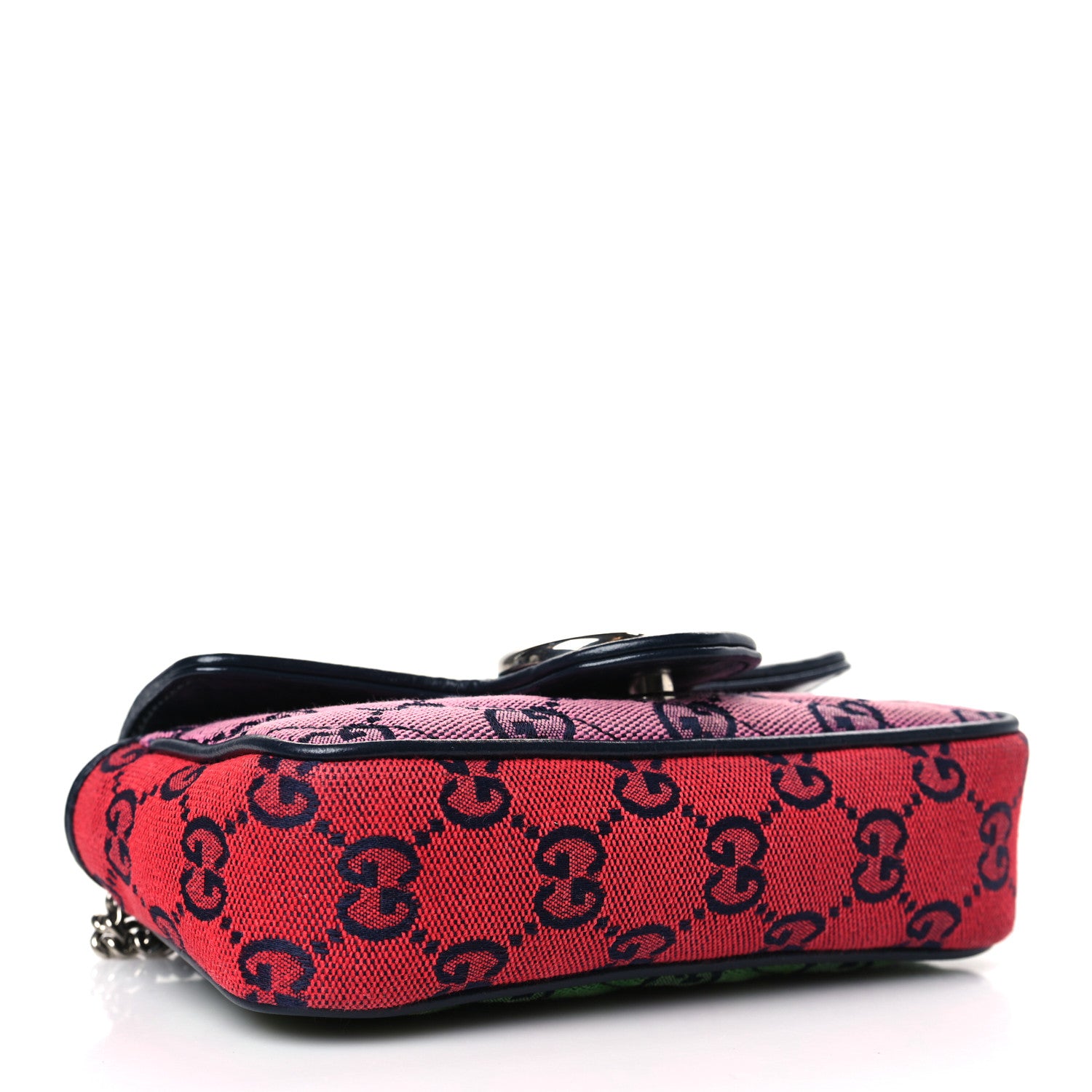 Gucci Monogram Multicolor Matelasse Diagonal Super Mini GG Marmont Shoulder Bag Light Blue Pink Blue Green Red 4 of 9