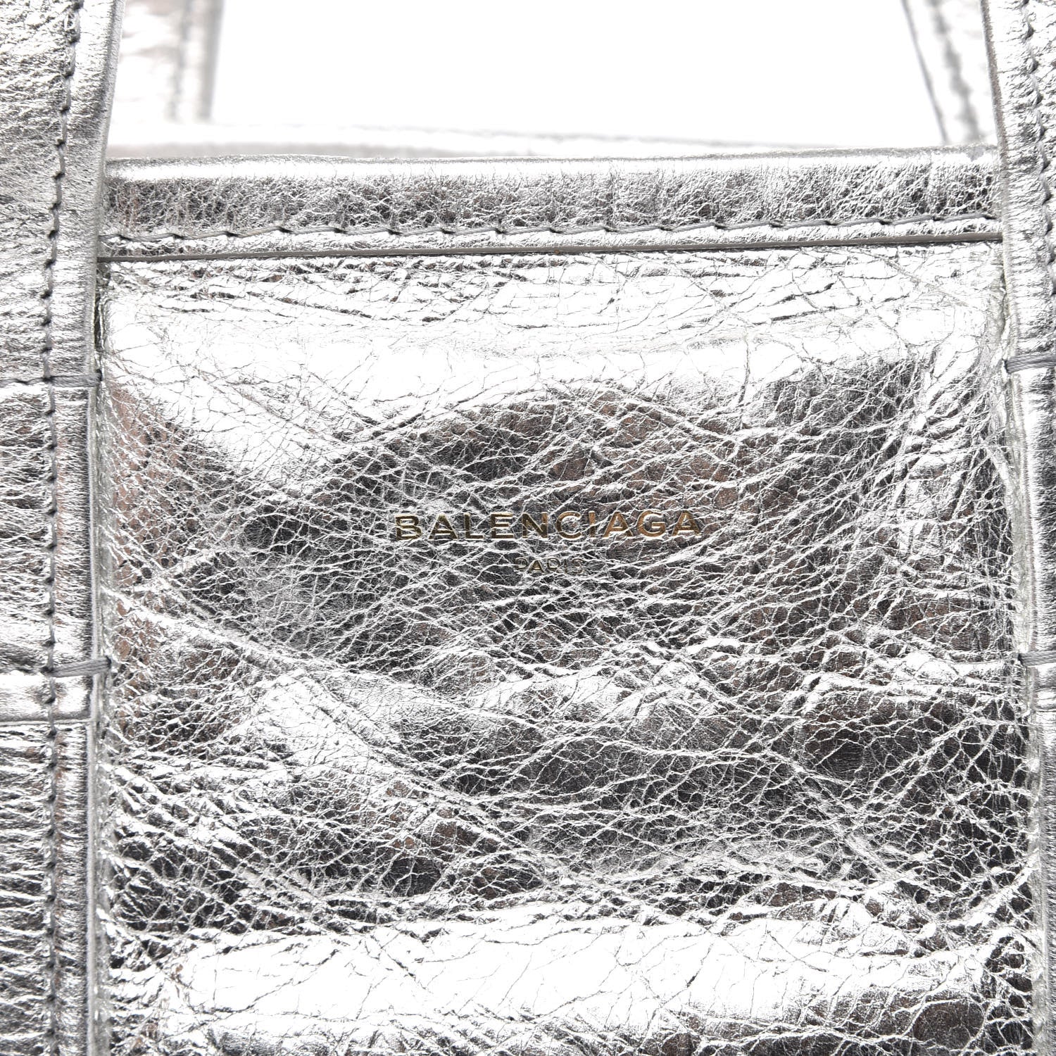 Balenciaga Metallic Calfskin S Bazar Shopper Tote Silver Hardware 14 of 14