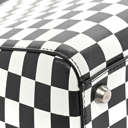 Christian Dior Calfskin Checkered Medium Lady Dior Black White 11 of 12
