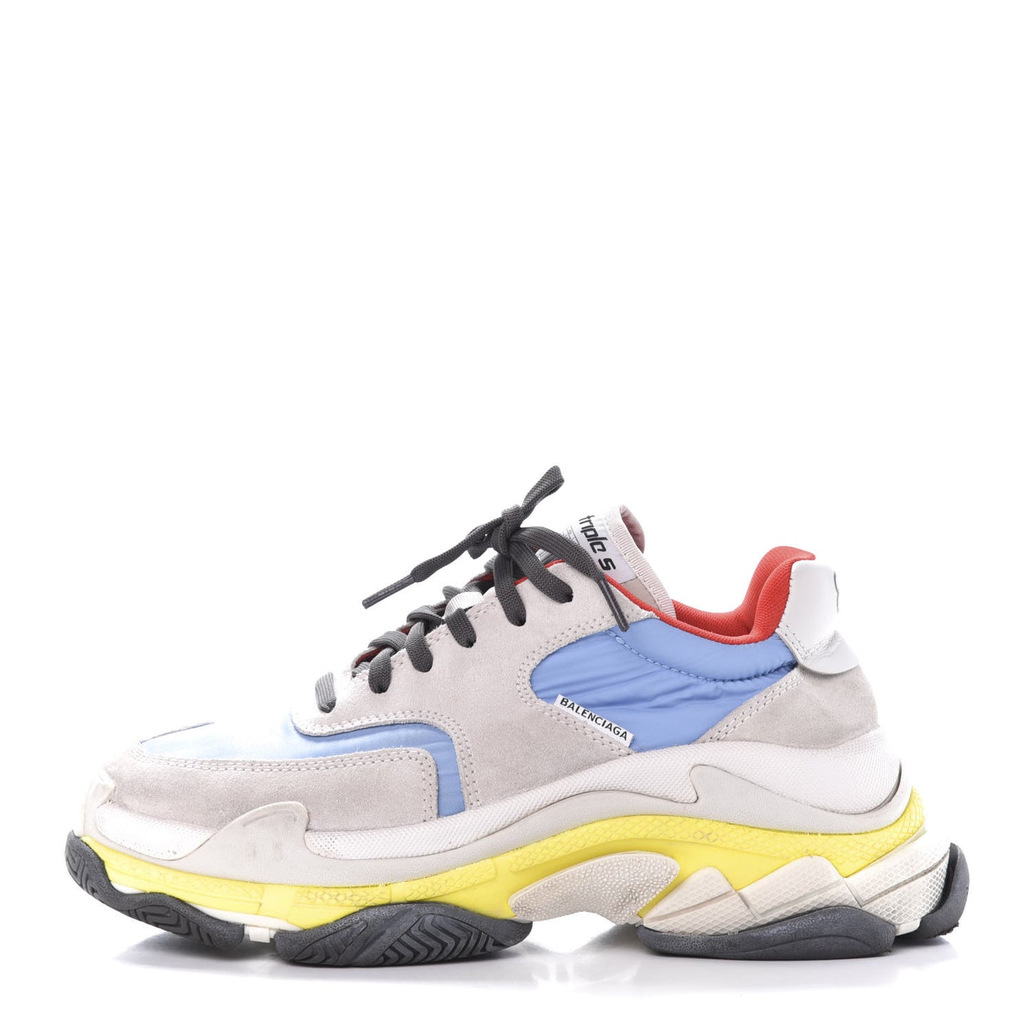 Nylon Suede Womens Triple S 2.0 Sneakers 38 Gris Bleu Rouge