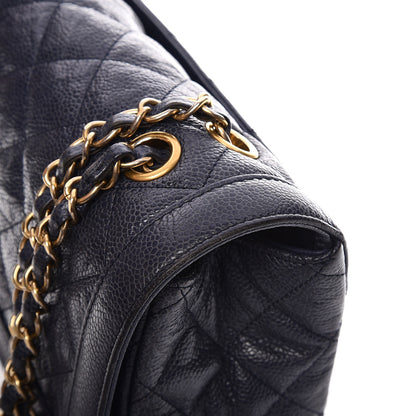 Chanel Crumpled Grained Calfskin Flap Navy Blue 11 of 13