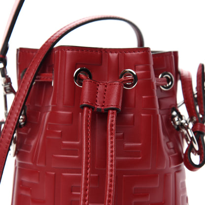 Fendi Vitello Liberty F is Fendi FF 1974 Embossed Mini Mon Tresor Bucket Bag Fragola 11 of 12