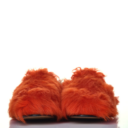 Gucci Merino Wool Womens Princetown Slippers 38 Sun Orange Natural 2 of 8