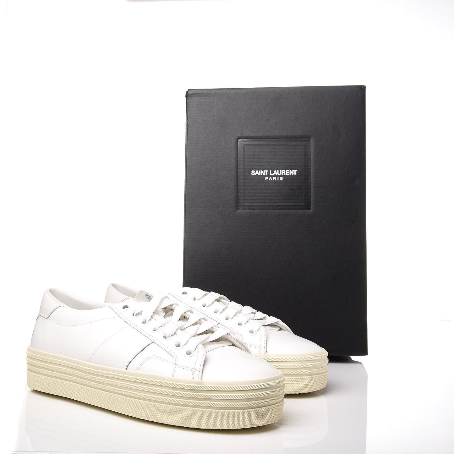 Calfskin Court Sneakers 37 White