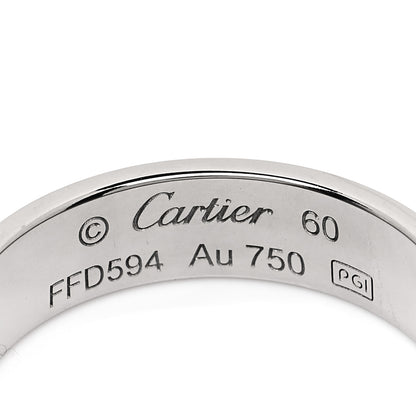Cartier 18K White Gold 5.5mm LOVE Ring 60 9 4 of 5