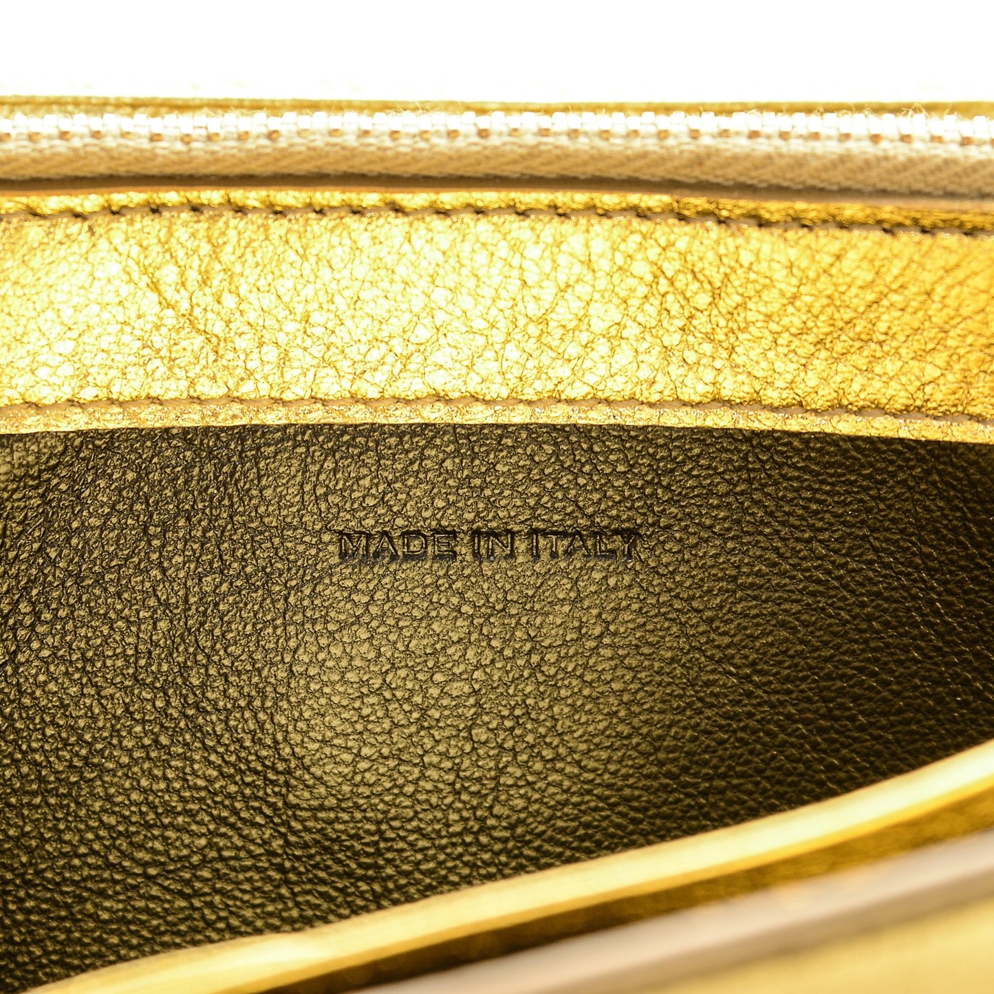 Metallic Calfskin Monogram Chain Wallet Gold