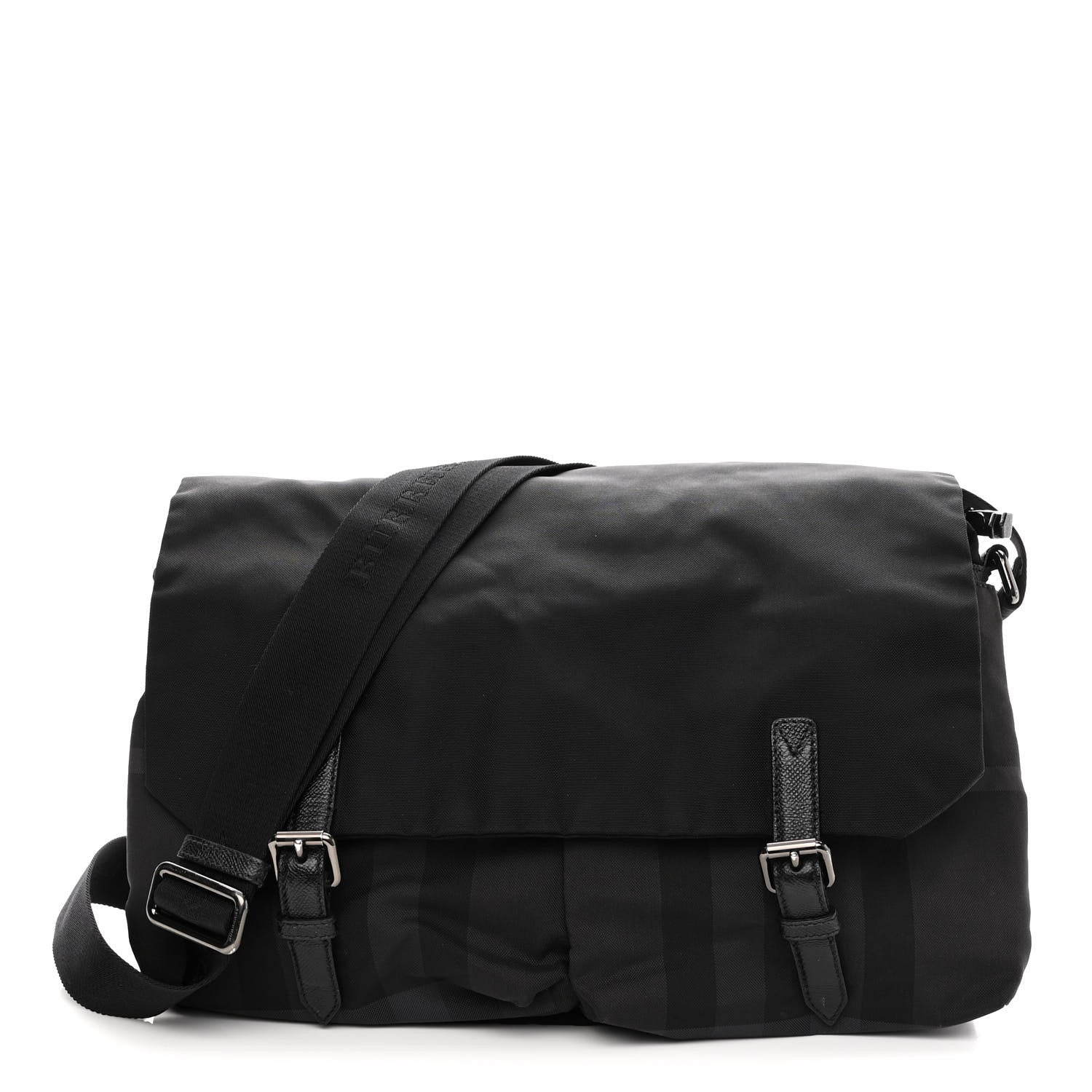 Burberry Nylon Jacquard Beat Check Sundorine Messenger Bag Black 1 of 10