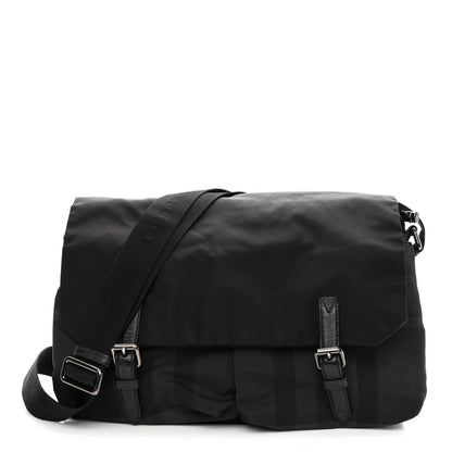 Burberry Nylon Jacquard Beat Check Sundorine Messenger Bag Black 1 of 10