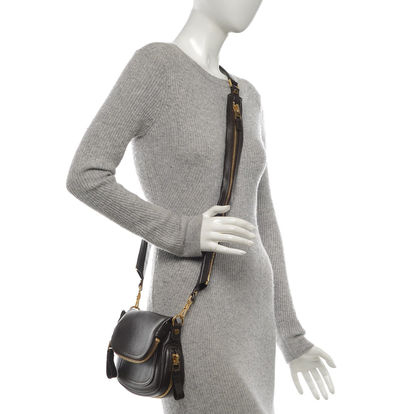 Calfskin Jennifer Mini Crossbody Bag Brown